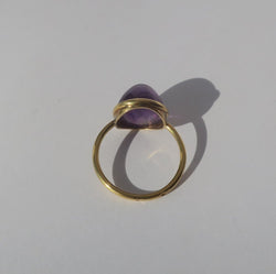 Bague Cocktail en or jaune et améthyste