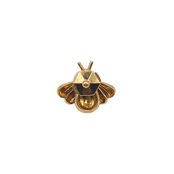 Broche Pin CARTIER "Abeille" en or jaune, émail et émeraude