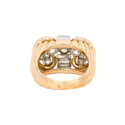 Bague Tank en or jaune et diamants