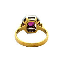 Bague Cocktail en or jaune, rubis et diamants