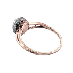 Bague Solitaire en or rose, argent et diamant
