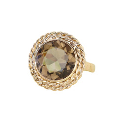 Bague Cocktail en or jaune et quartz