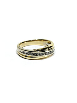Bague en or jaune et diamants