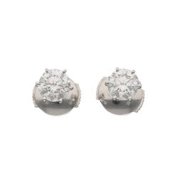 Boucles d'oreilles Puces en or blanc, platine et diamants