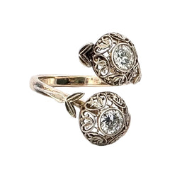 Bague Toi & Moi en or jaune et diamants