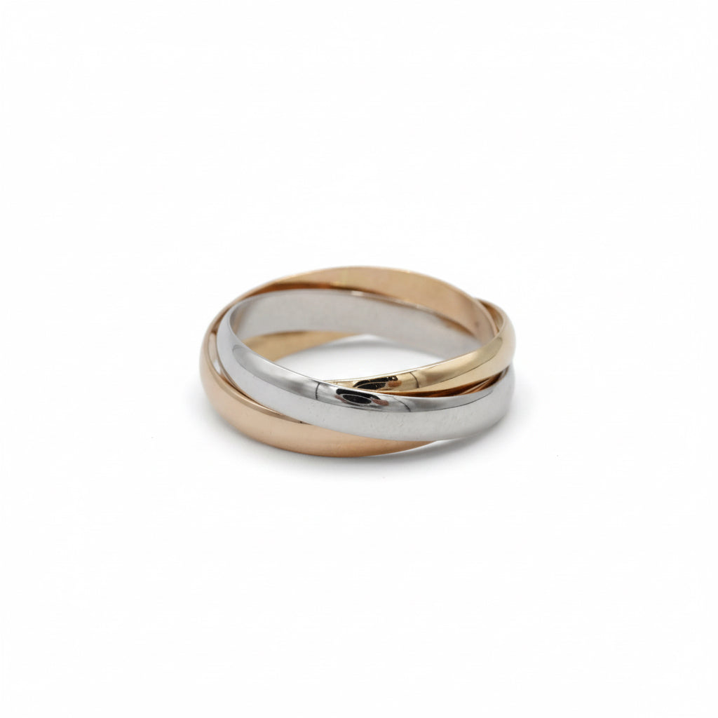 Bague Alliance en or blanc, or jaune et or rose