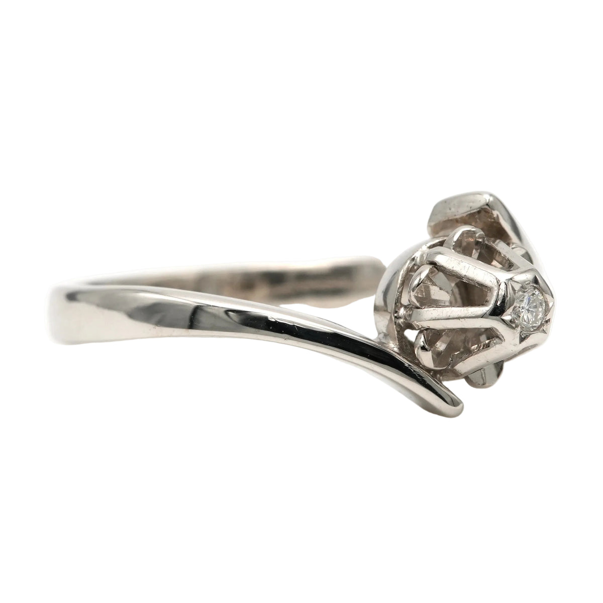 Bague Solitaire en or blanc et diamant
