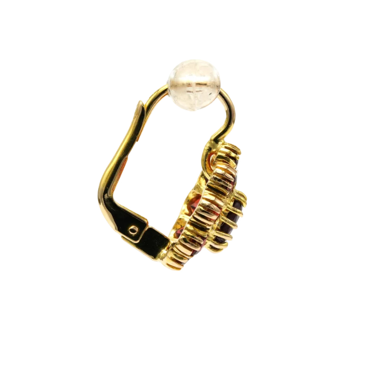 Boucles d'oreilles Dormeuses en or jaune et grenats