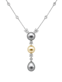 Collier Pendentif CARTIER "Muguet" en platine, perles et diamants