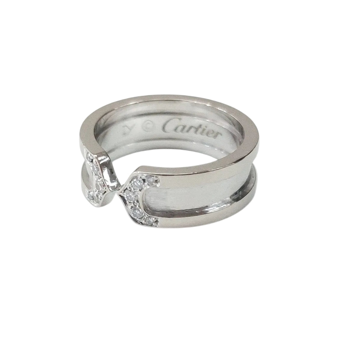 Bague Jonc CARTIER "C2" en or blanc et diamants