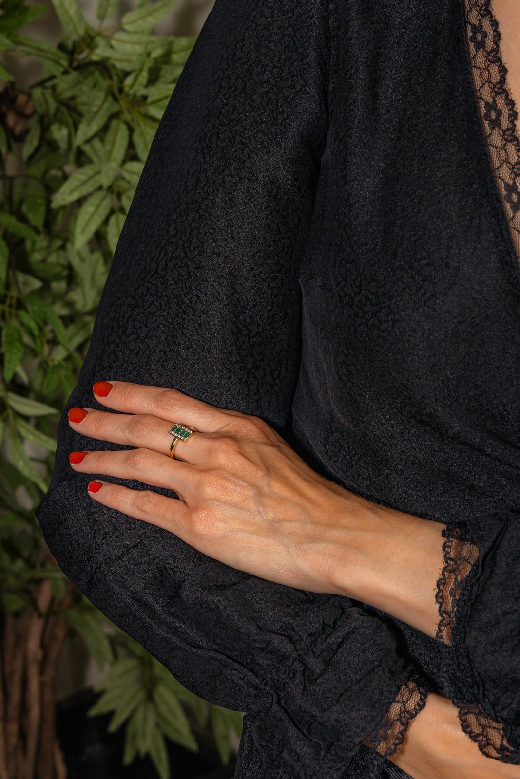 Bague Or jaune Emeraude