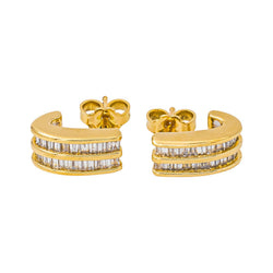 Boucles d'oreilles en or blanc, or jaune et diamants