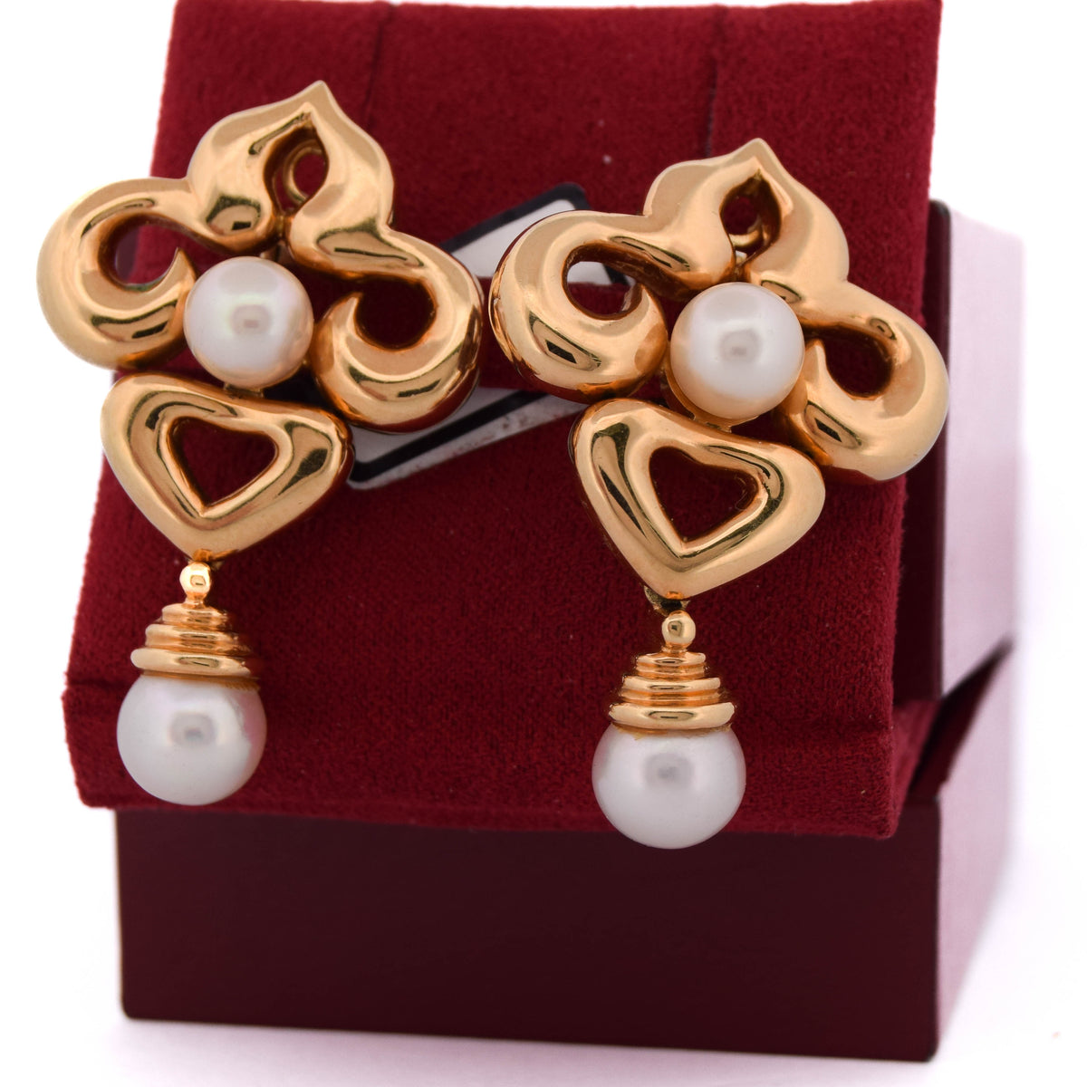 Boucles d'oreilles Clips en or jaune et perles