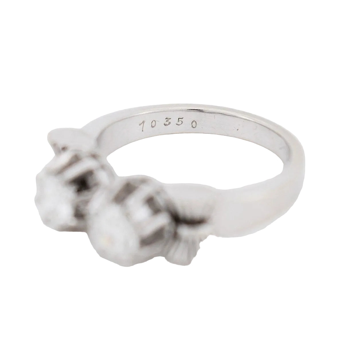 Bague Toi & Moi en or blanc, platine et diamants
