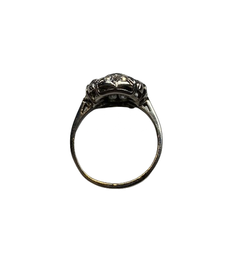 Bague Entourage en platine et diamants