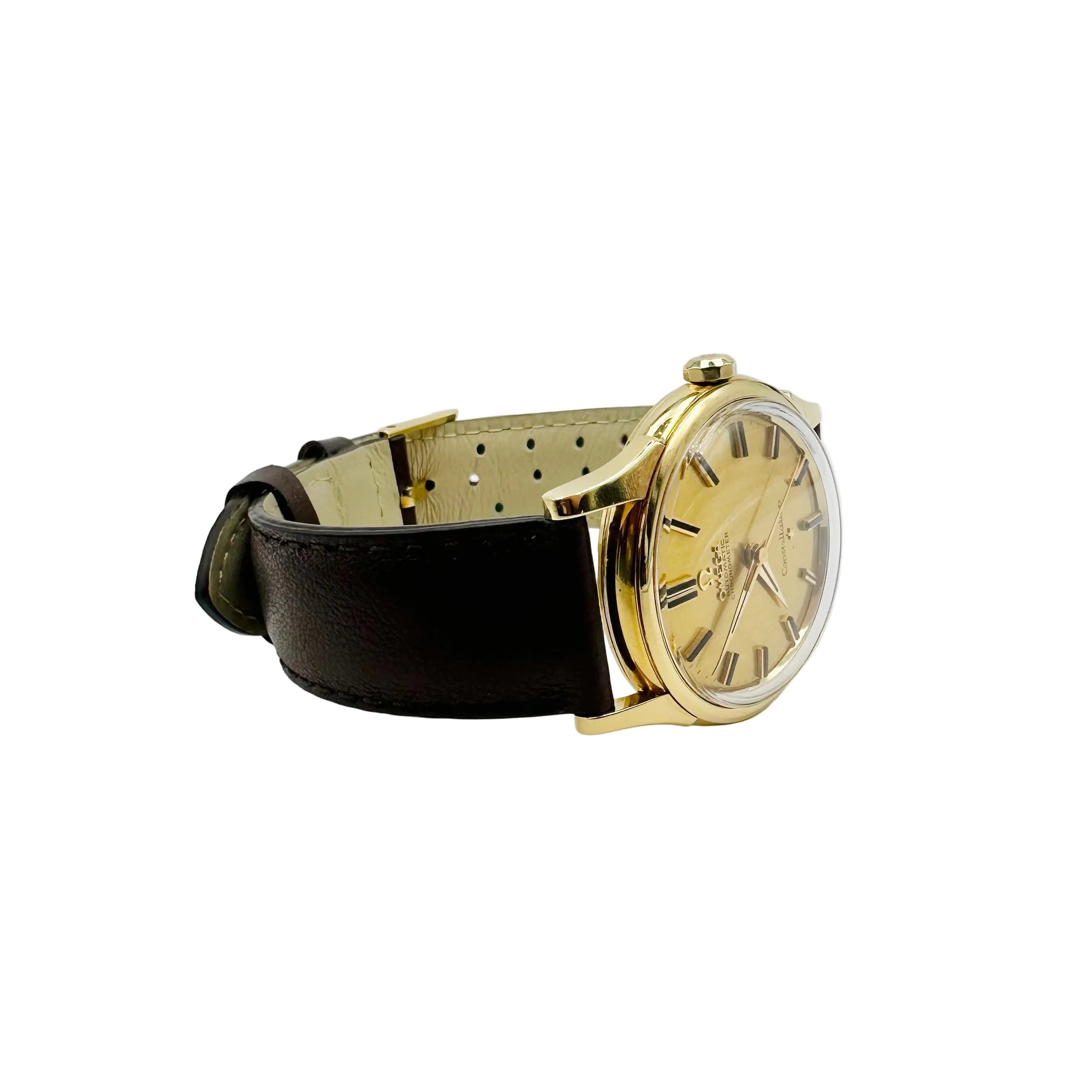 Montre OMEGA "Constellation" en or jaune et cuir