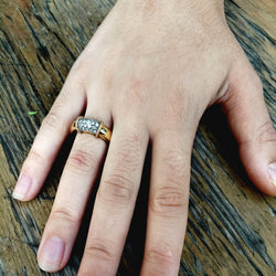 Bague Jonc en or jaune et diamants