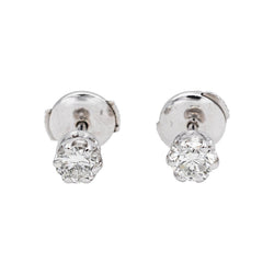 Boucles d'oreilles Puces Or blanc Diamant