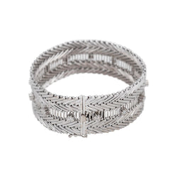 Bracelet Manchette Or blanc Diamant