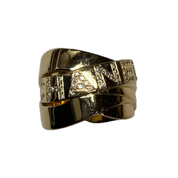 Bague CHANEL "Ruban" en or jaune et diamants