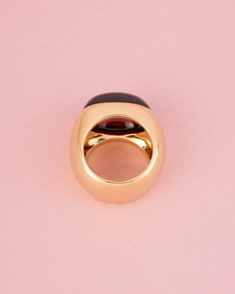 Bague Dôme POMELLATO en or jaune et grenat