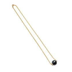 Collier Pendentif en or jaune, perle, et diamants