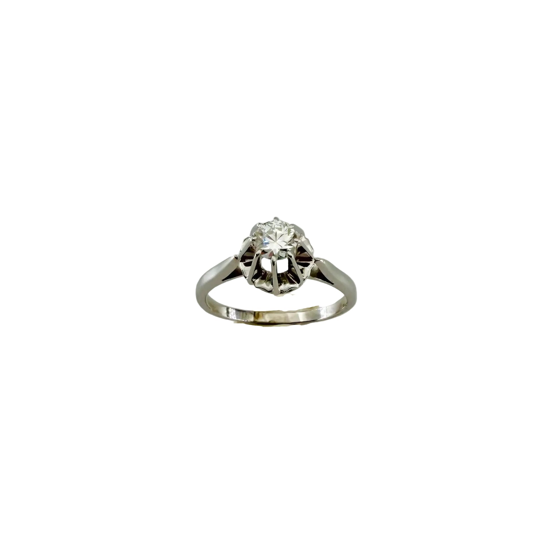 Bague Solitaire en or blanc et diamant