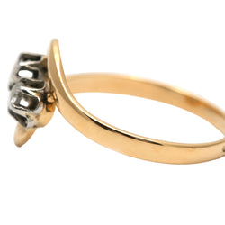 Bague Toi & Moi en or jaune et diamants