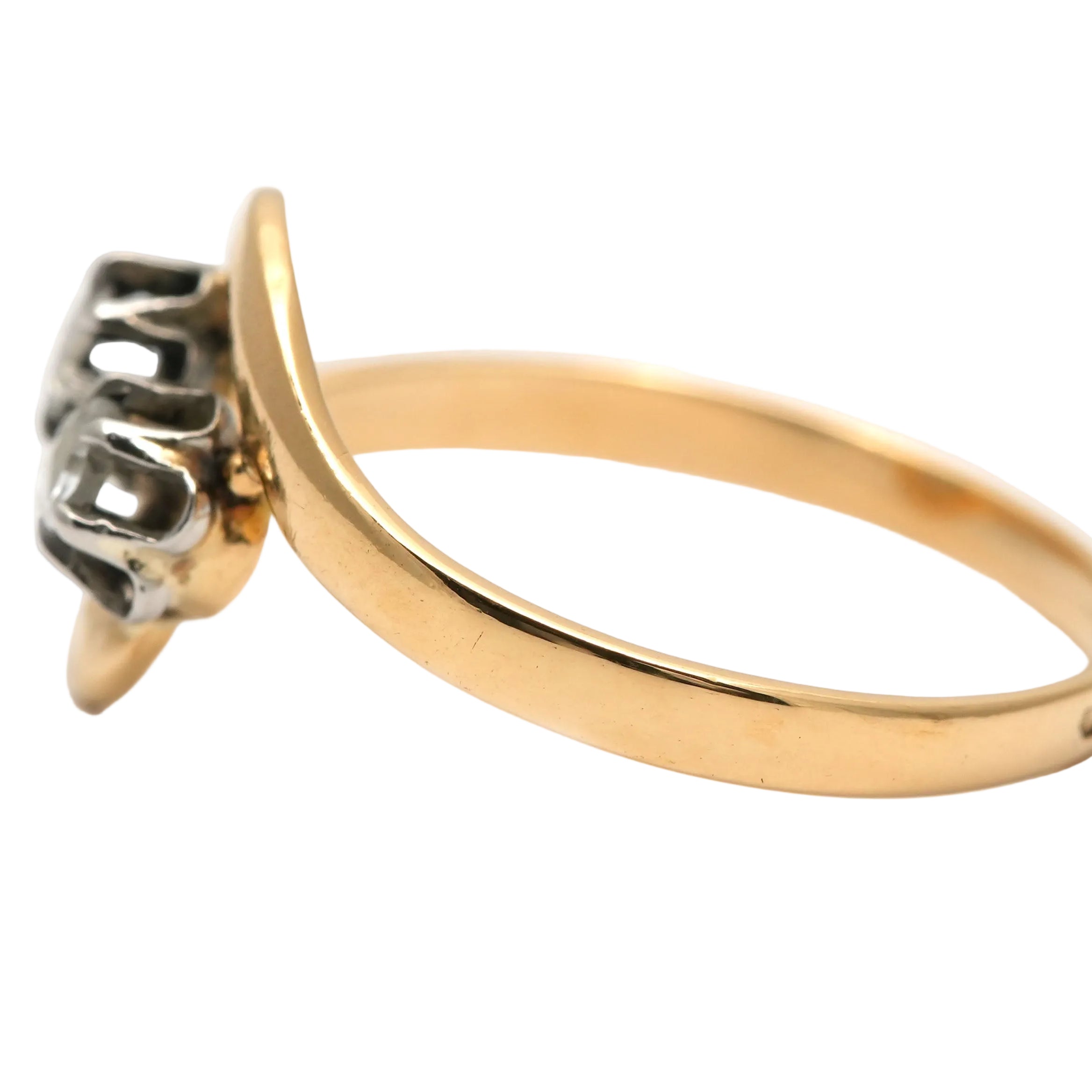 Bague Toi & Moi en or jaune et diamants