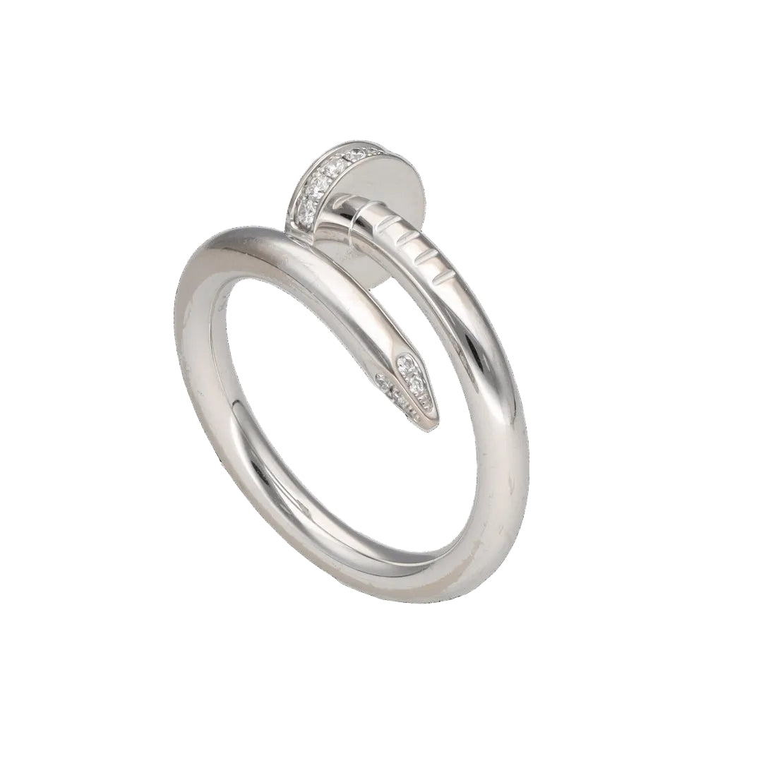 Bague Jonc CARTIER "Juste un clou" en or blanc et diamants