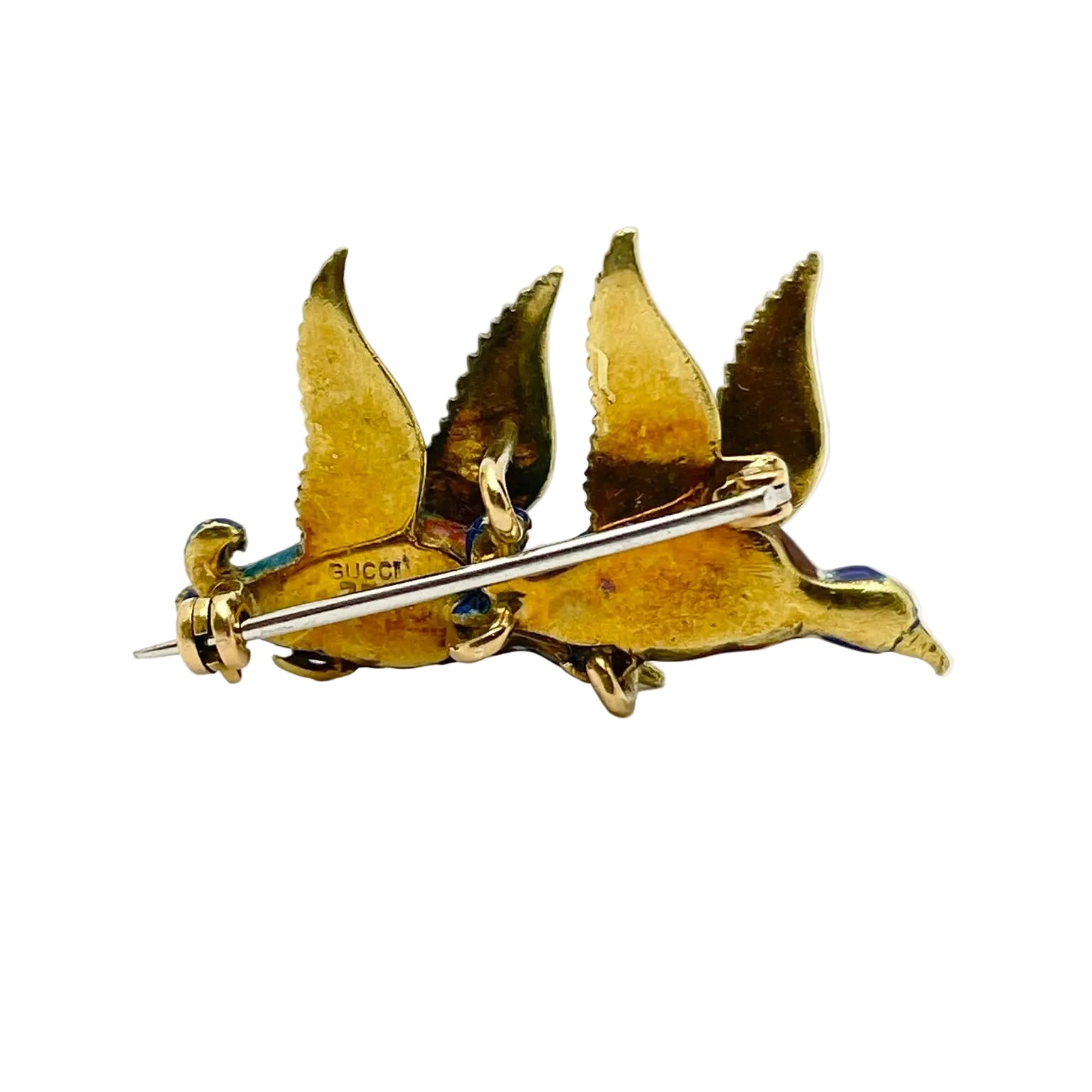 Broche GUCCI en or jaune et émail