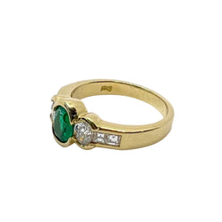 Bague DAMIANI en or jaune, émeraude et diamants