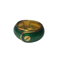 BAGUE VAN CLEEF & ARPELS OR 18K ET EMAIL (T.48)