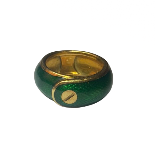 BAGUE VAN CLEEF & ARPELS OR 18K ET EMAIL (T.48)