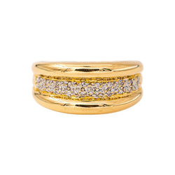 Bague Bandeau Or jaune Diamant