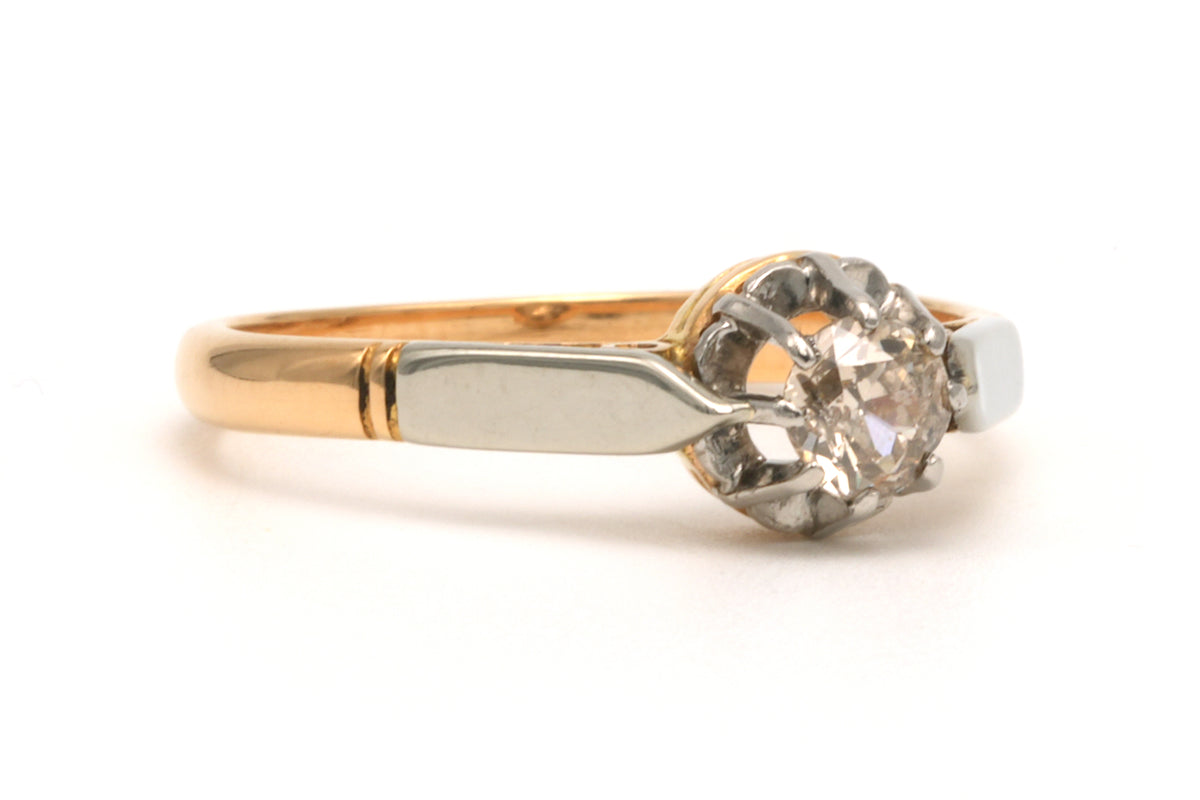 Bague Solitaire en or jaune et diamant