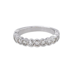 Bague Demi-alliance Or blanc Diamant