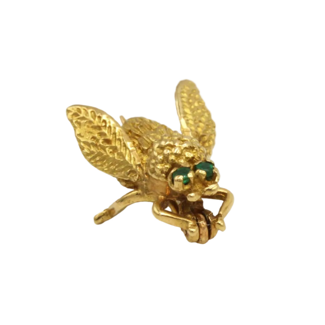 Broche Épingle en or jaune et émeraudes