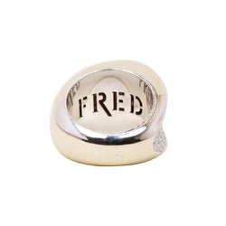 Bague Jonc FRED "Candy" en or blanc et diamants