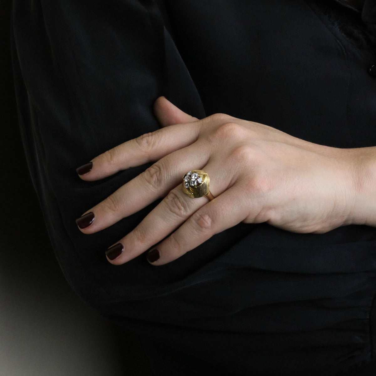 Bague Dôme en or jaune et diamants