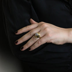Bague Dôme en or jaune et diamants