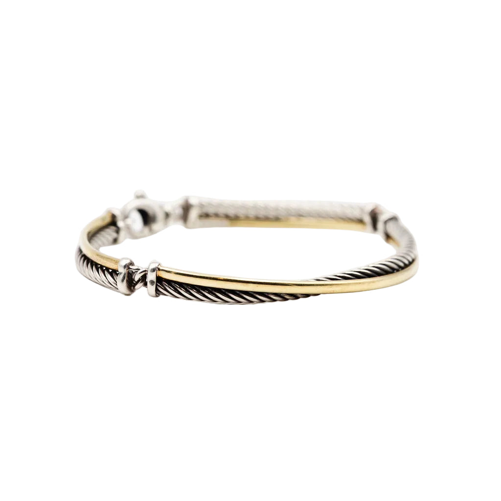 Bracelet DAVID YURMAN "Crossover" en argent et or jaune