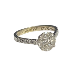 Bague Solitaire en or blanc et diamants