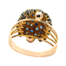Bague Dôme en or jaune et saphirs