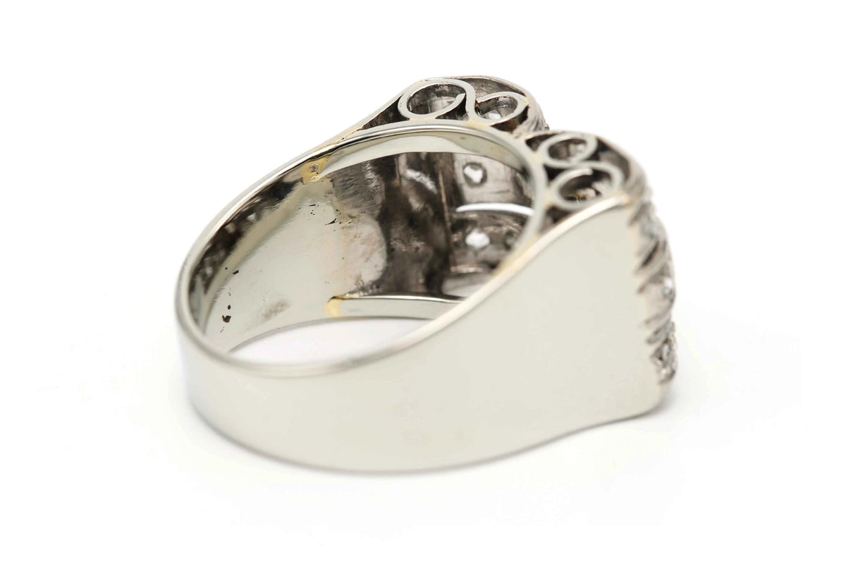 Bague Tank en or blanc et diamants
