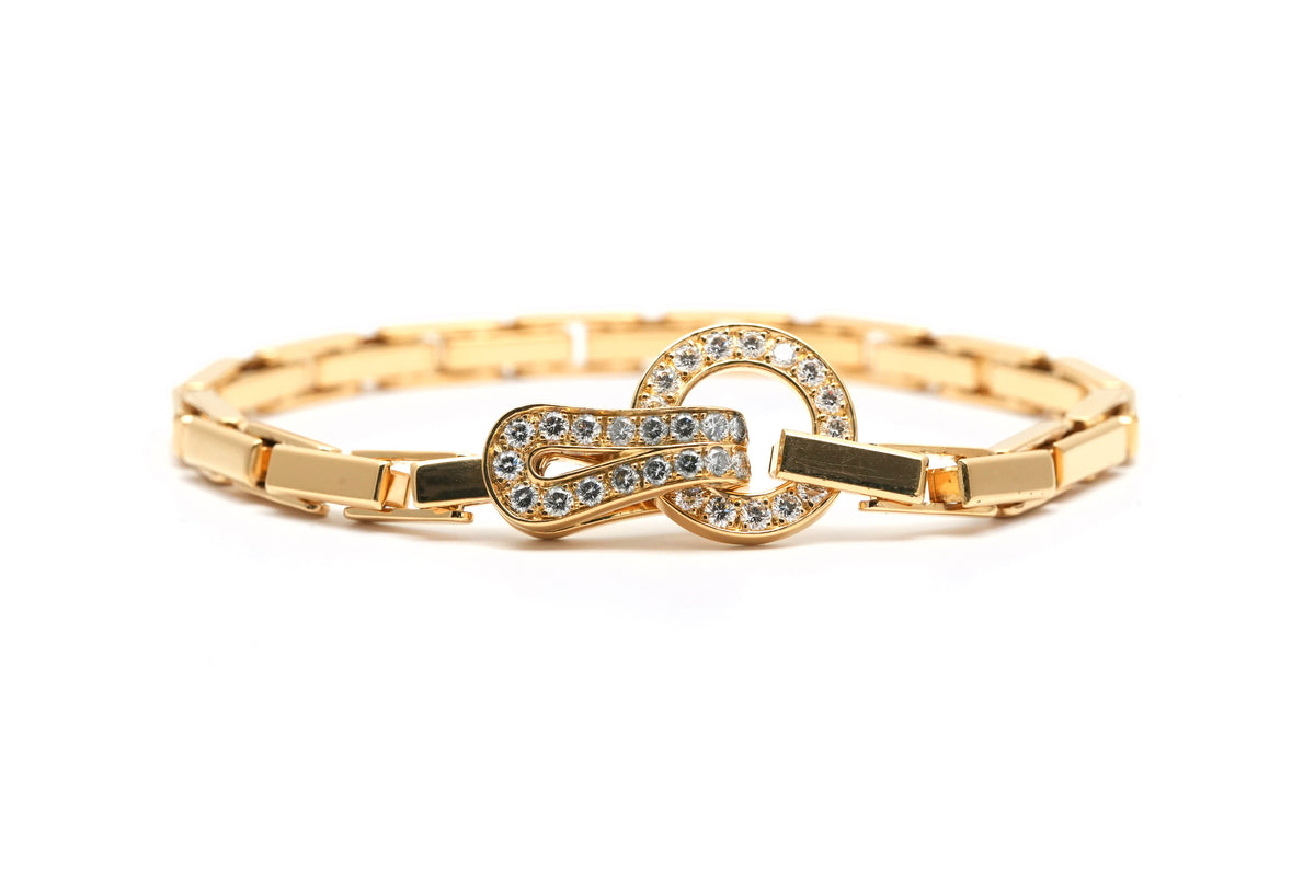 Bracelet Maille CARTIER Agrafe en or jaune et diamants