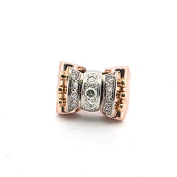 Bague Tank en or blanc, or rose et diamants