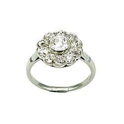Bague Marguerite en platine et diamants