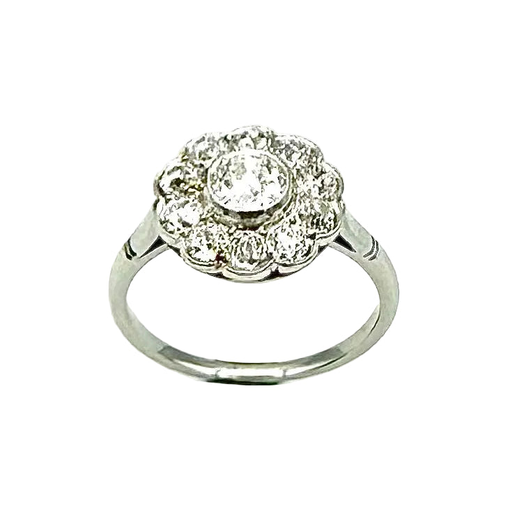 Bague Marguerite en platine et diamants