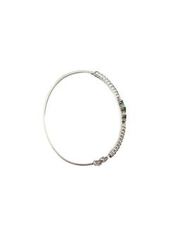 Bracelet Jonc en or blanc, émeraudes et diamants